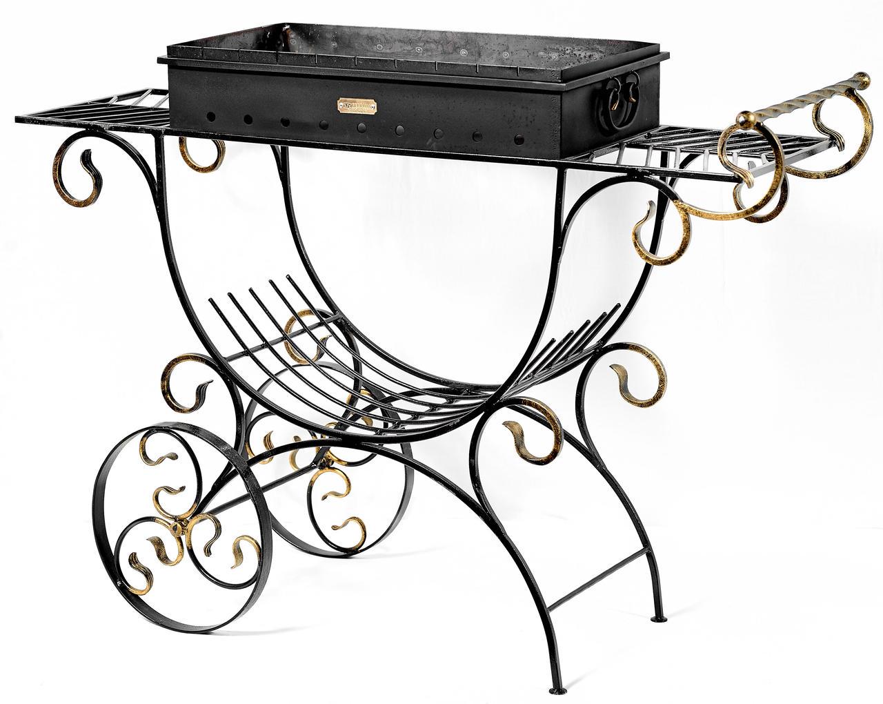 Мангал кованый на колесах М4/4