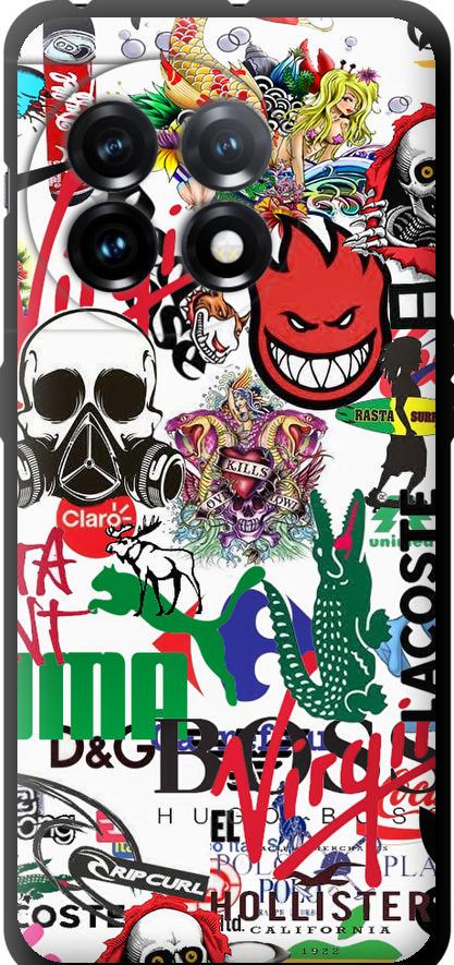 Чехол на OnePlus 11 Many different logos (4022b-2940-42517)