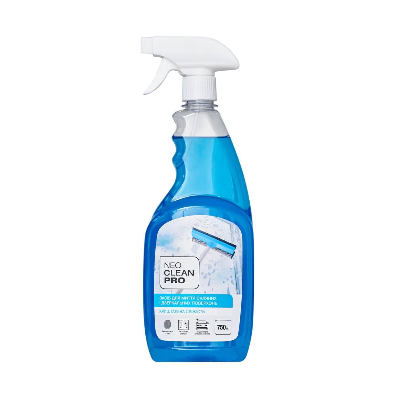 Засіб для миття скляних і дзеркальних поверхонь NeoCleanPro Кришталева свіжість 750 мл (023300011)