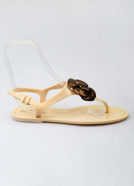 Босоножки шлепанцы женские пляжные р. 39 24,5 см Бежевый с коричневым (KG-7958) - фото 2