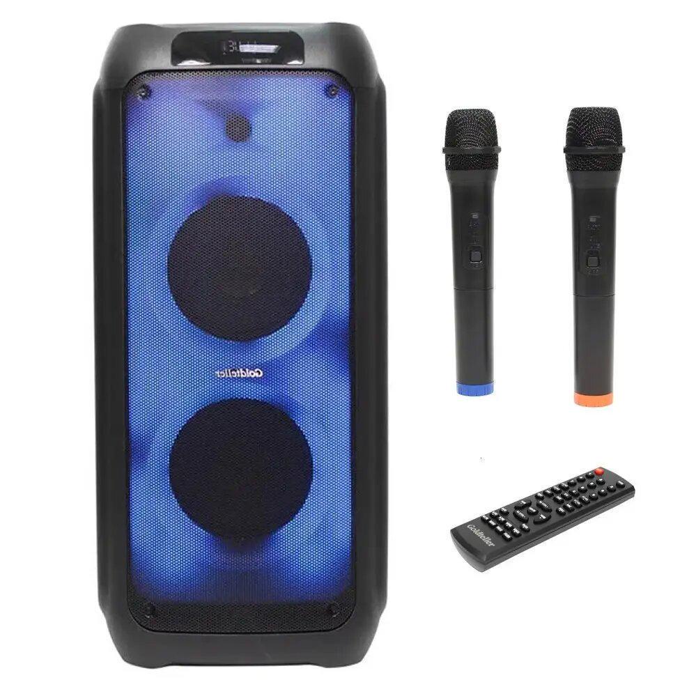 Акустична система Goldteller GT-5060 RGB LED USB/SD/FM/Bluetooth 2x80 Вт + 2 мікрофони Чорний (18-14-15065)