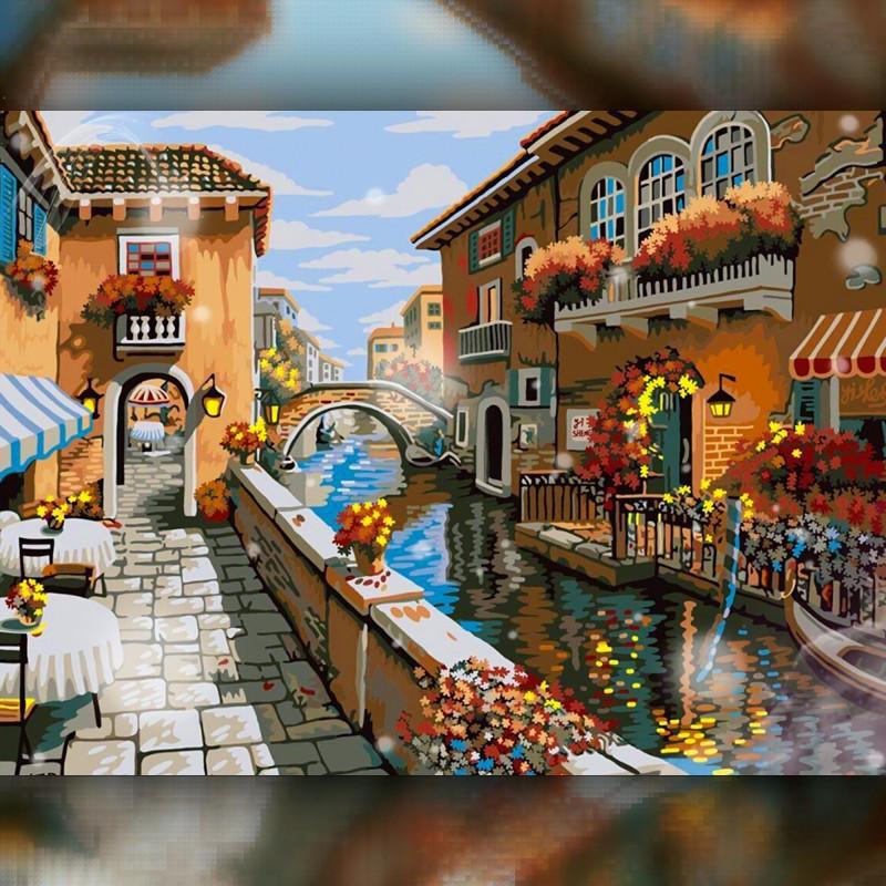 Алмазная вышивка The Wortex Diamonds Уличка Венеции 30x40 см TWD30016