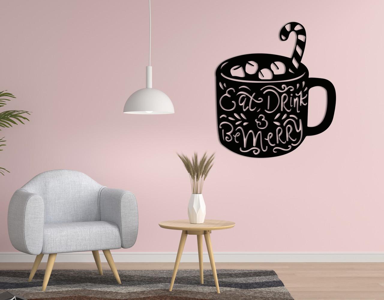 Декоративное панно на стену Upwood Decor Mug 60х67,8 см Black (1580098641)