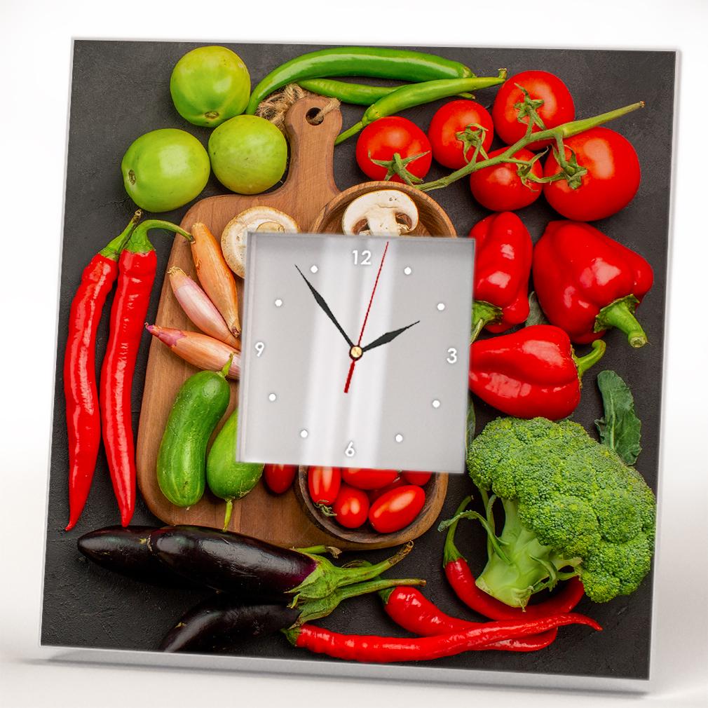 Часы Овощной натюрморт 260x260 мм (C04541)