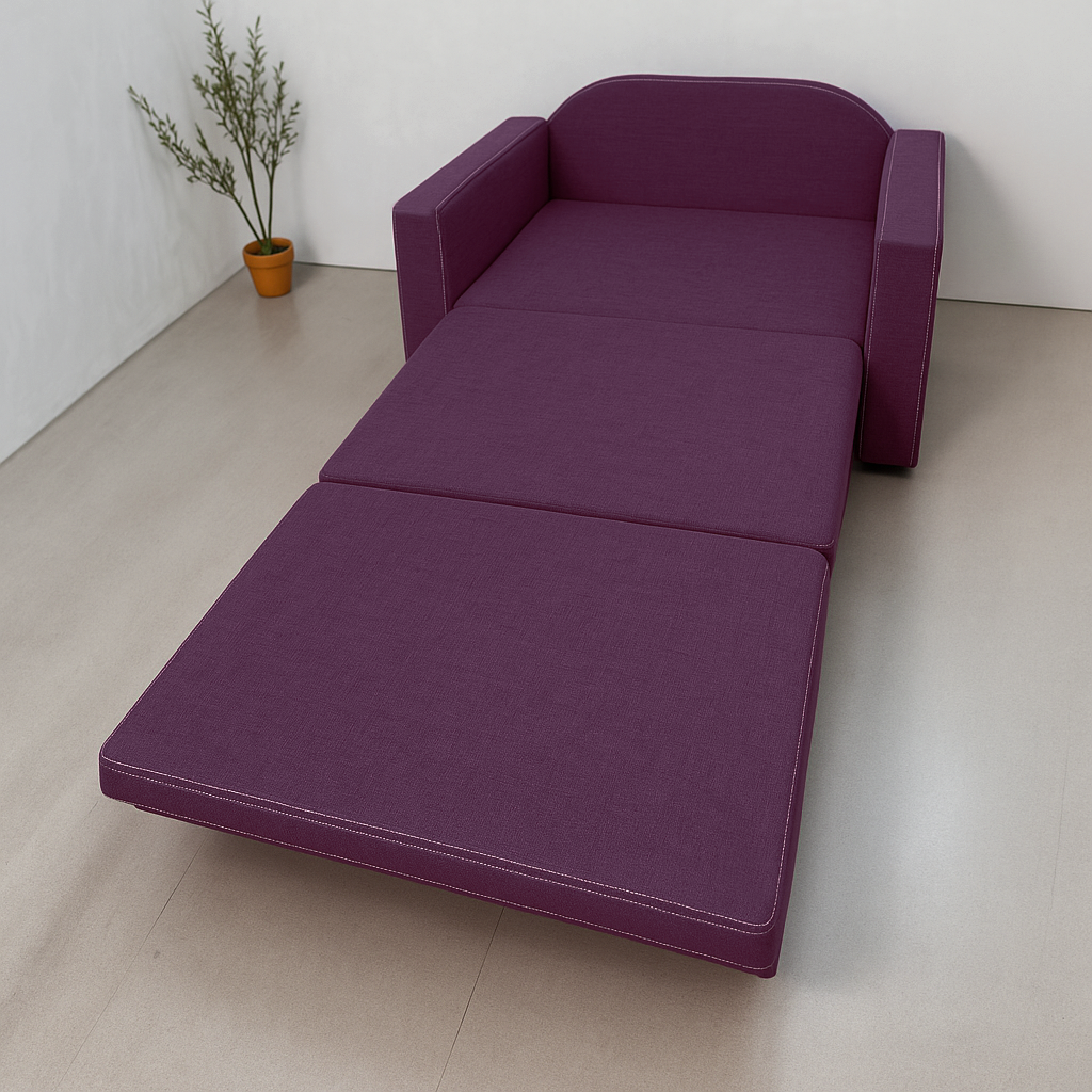 Диван-кресло мягкий раскладной Tobi Sho Максиан рогожка Bahama 1140х850х830 мм 47/Фиолетовый