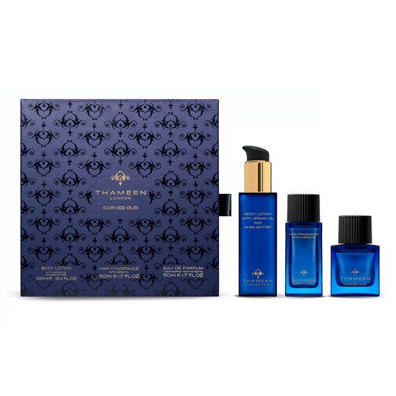 Парфюмированная вода унисекс Thameen Carved Oud Essentials 50 с ароматом для волос 50 мл и лосьоном для тела 100 мл (18783088)