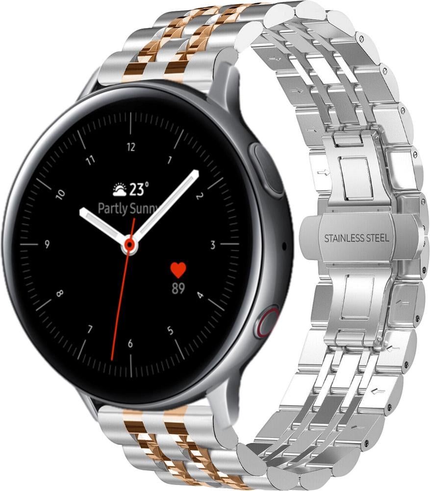 Браслет металлический Spinye Line для Galaxy Watch Active 2 40/44 мм Silver Rose (29027-68)