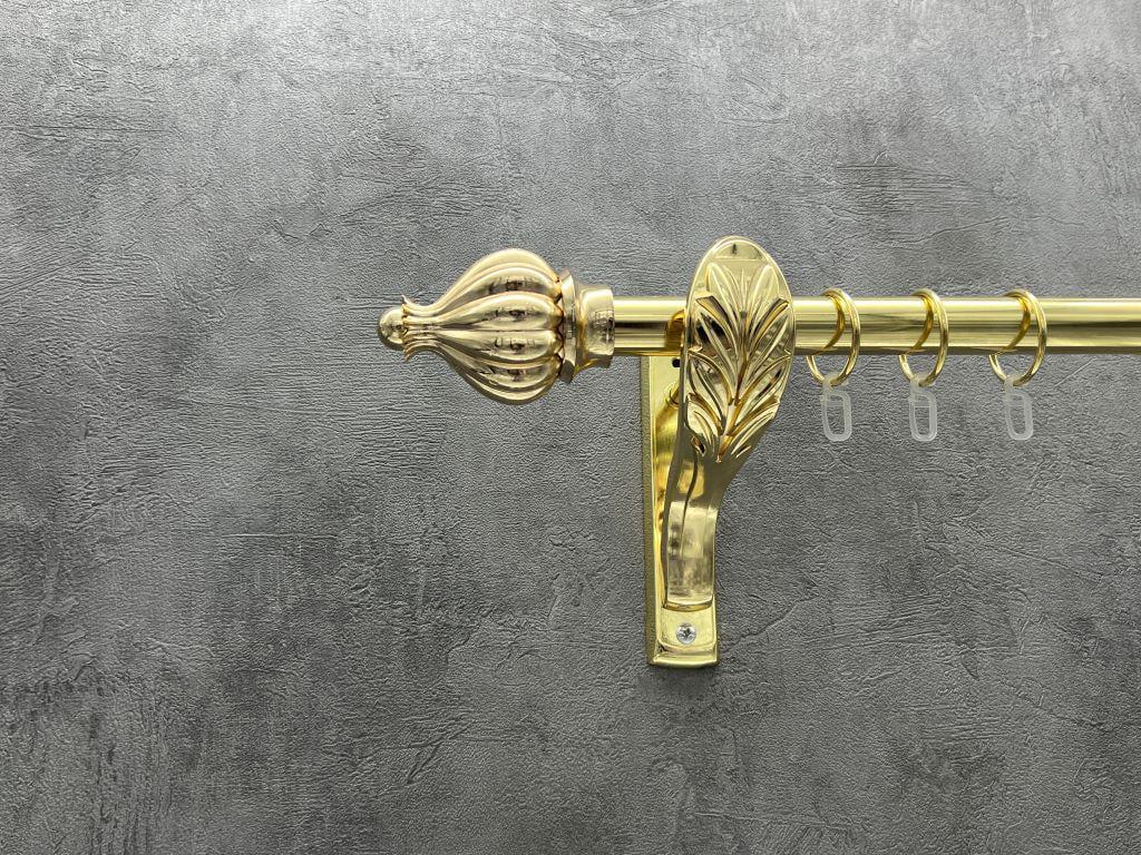 Карниз Quadrum Таджа гладкая штанга одинарный ретро 25 мм 300 см Золотой