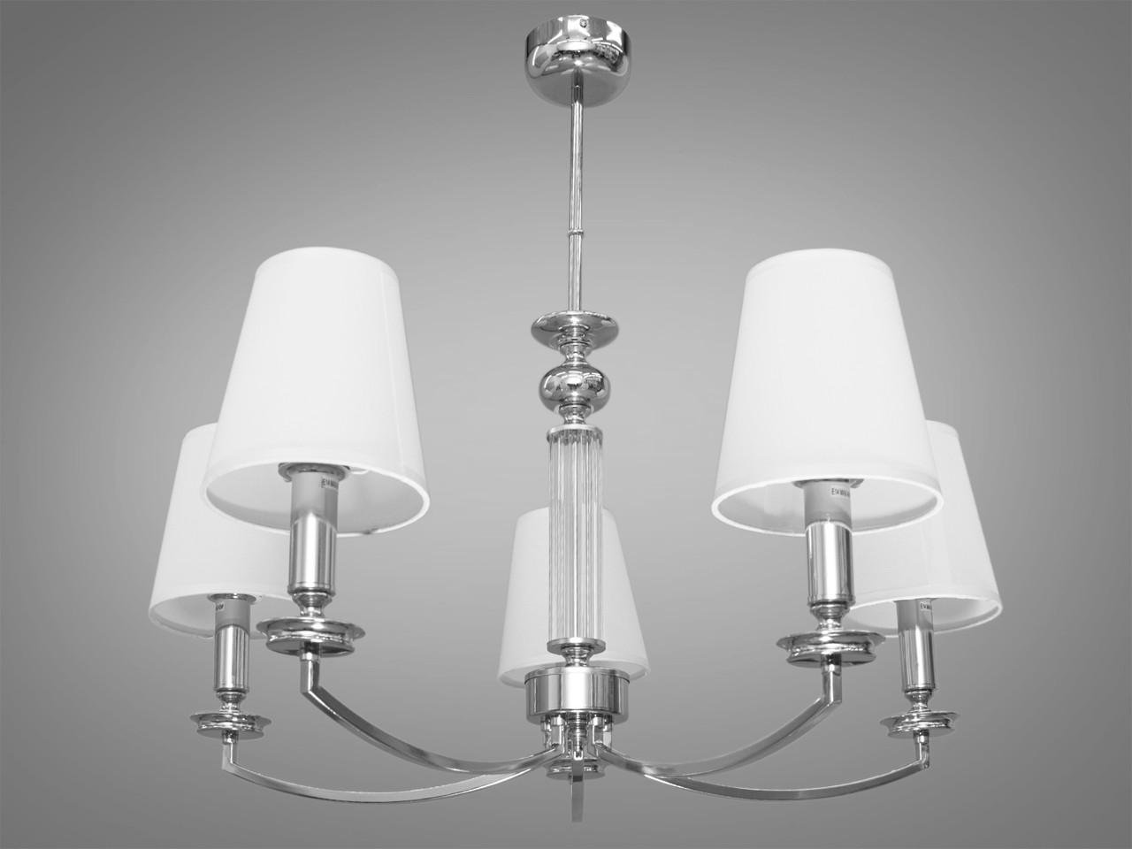 Люстра с абажурами на 5 ламп 1017-5HR-LS Хром (1797556046)