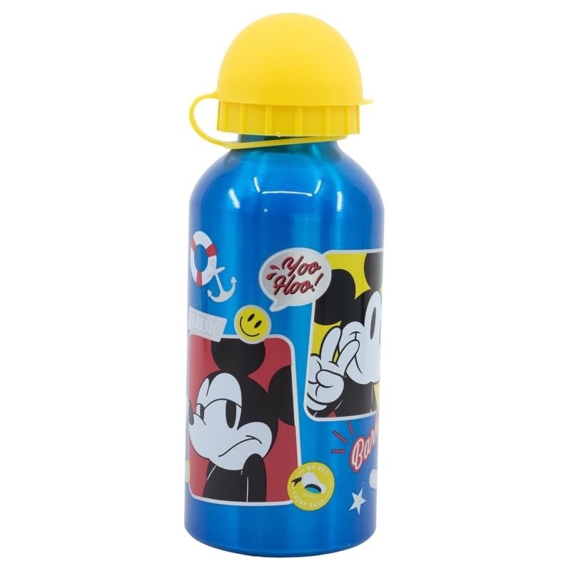 Бутылка алюминиевая детская STOR Mickey Mouse с кнопкой 400 мл 14,5х6,6х6,6 см (2528176994)