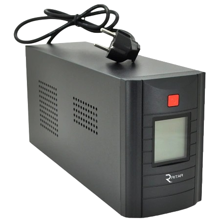 Источник бесперебойного питания с дисплеем Ritar Proxima-D/900 W/3xSCHUKO/2x12 V 9 A Black (RTM1500)