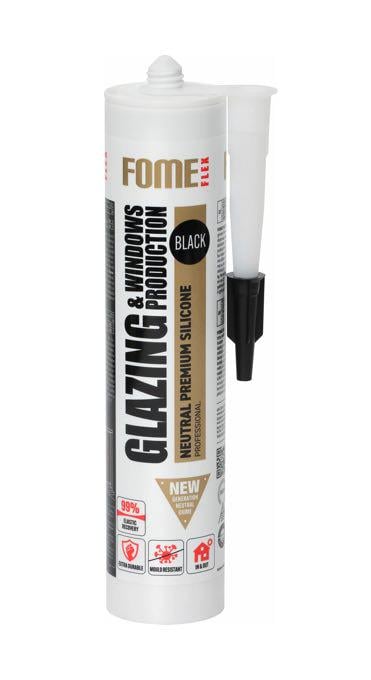 Герметик силиконовый Fome Flex GLAZING & WINDOW PRODUCTION нейтральный профессиональный силикон 310 мл Черный