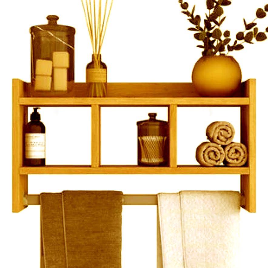 Полка для ванной из дерева Лобез Карри (ВНП/006303)