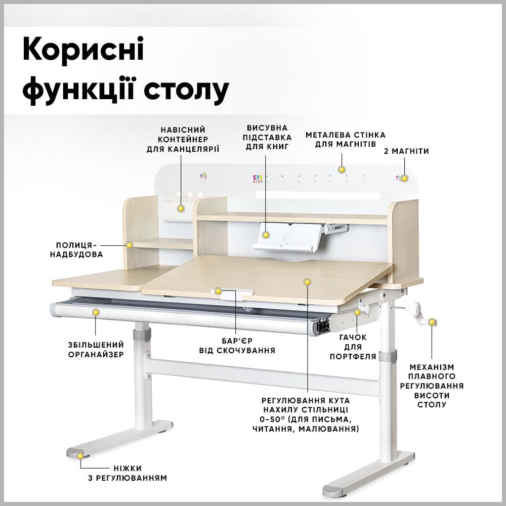 Парта-трансформер школьная Evo-kids TH-360 Cерый (TH-360 TG/G) - фото 3