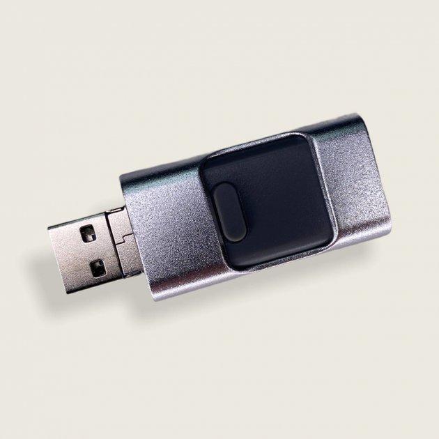 Флеш-пам'ять Micro USB Lightning 64 GB HighSpeed USB 3.0 Срібний (1832105588) - фото 3