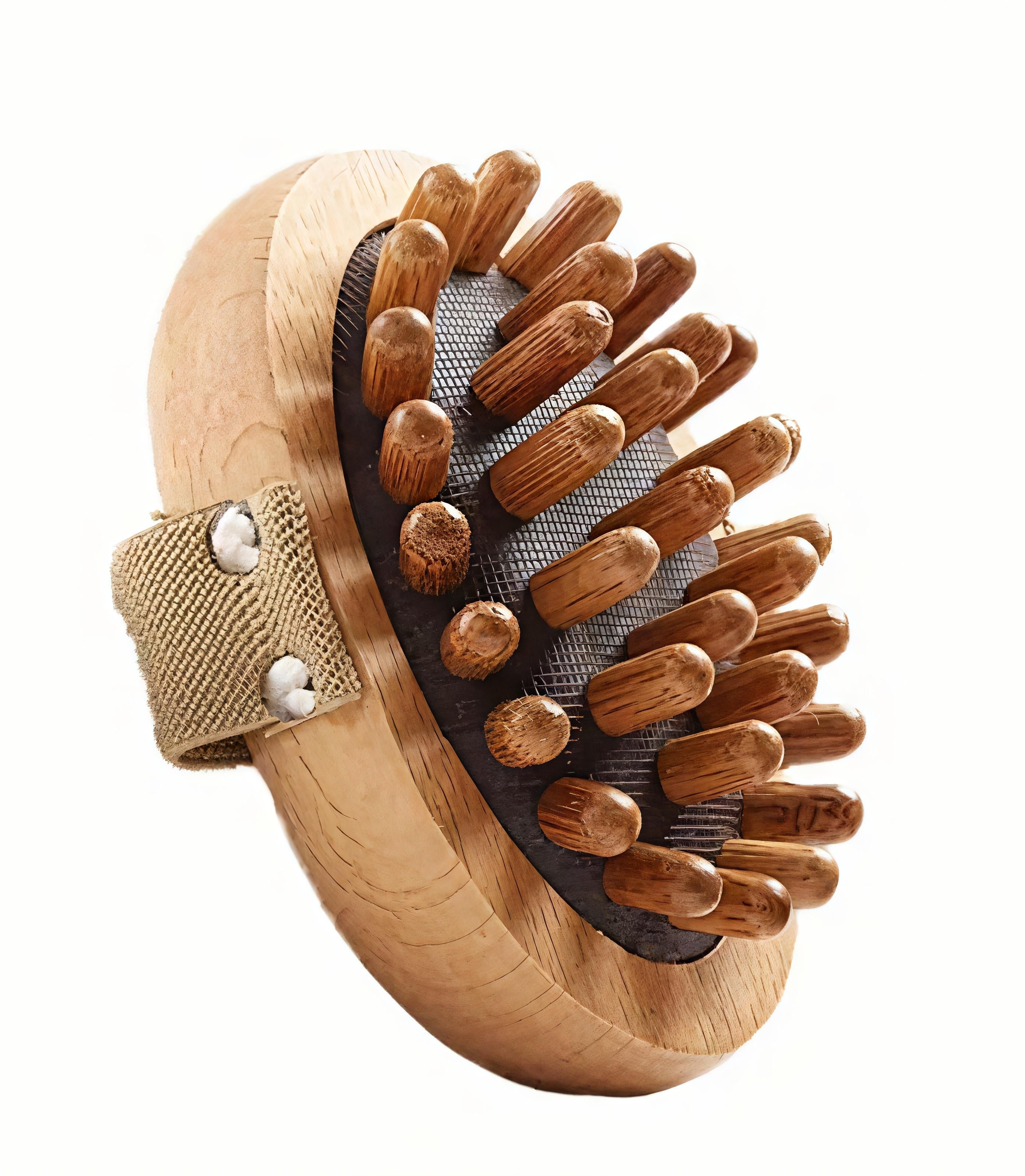 Деревянная массажная щетка из натурального бука с воздушной подушкой