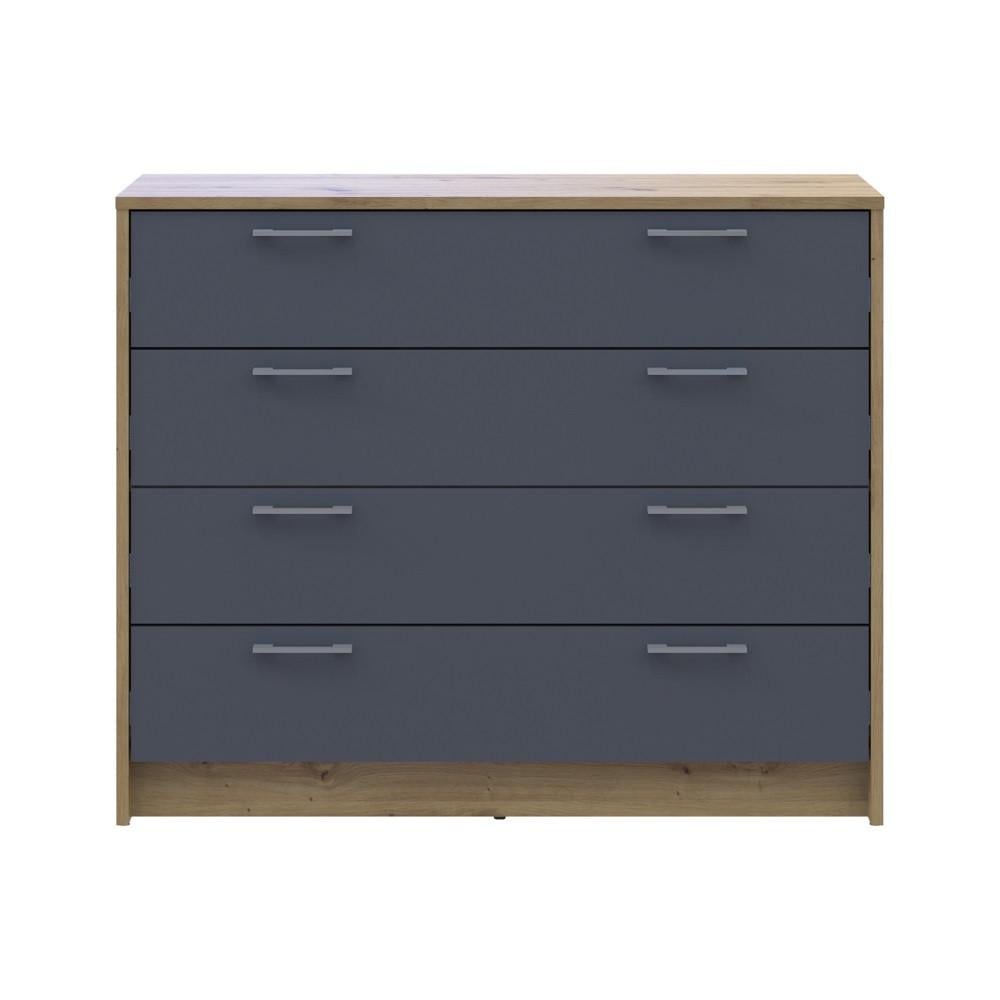 Комод Doros Ронди 4 ящика 100х40х82 см Дуб Артизан/Графит (DRS-011781 41516186) - фото 3