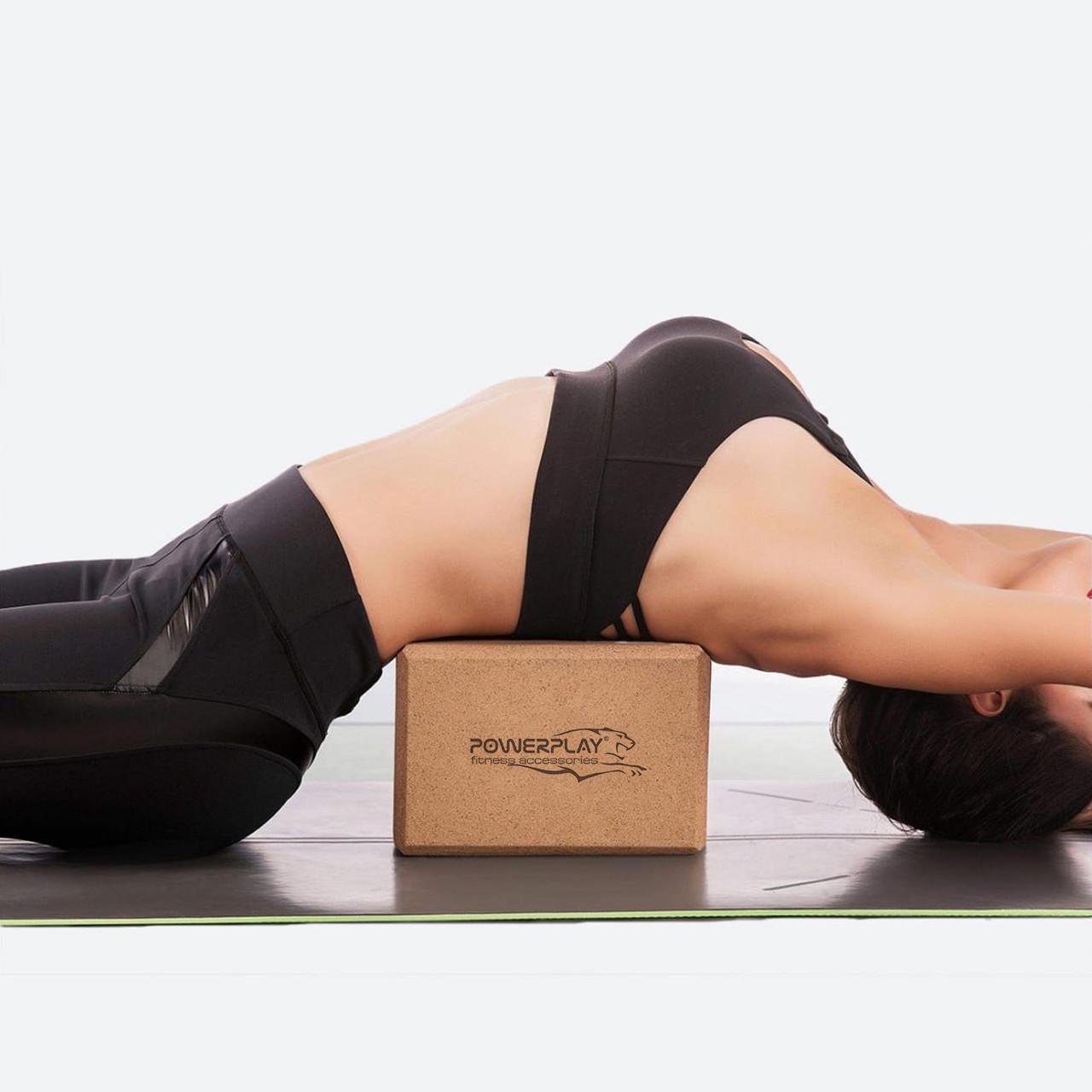 Блоки для йоги PowerPlay Cork Yoga Block PP_4006 з пробкового дерева 2 шт. (A-012905) - фото 6