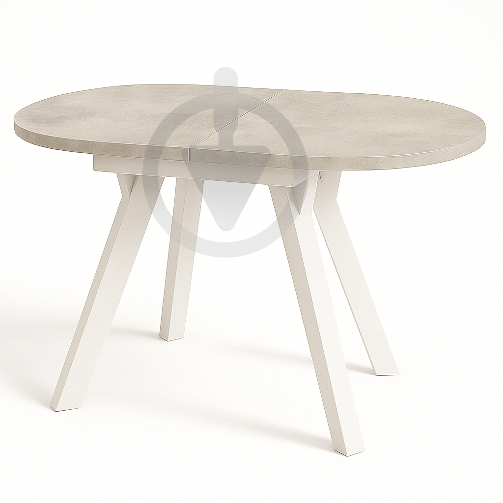 Стол кухонный раскладной MebliRoMax Elips Slide 110х75/150х75 см Loft Индастриал/Белый