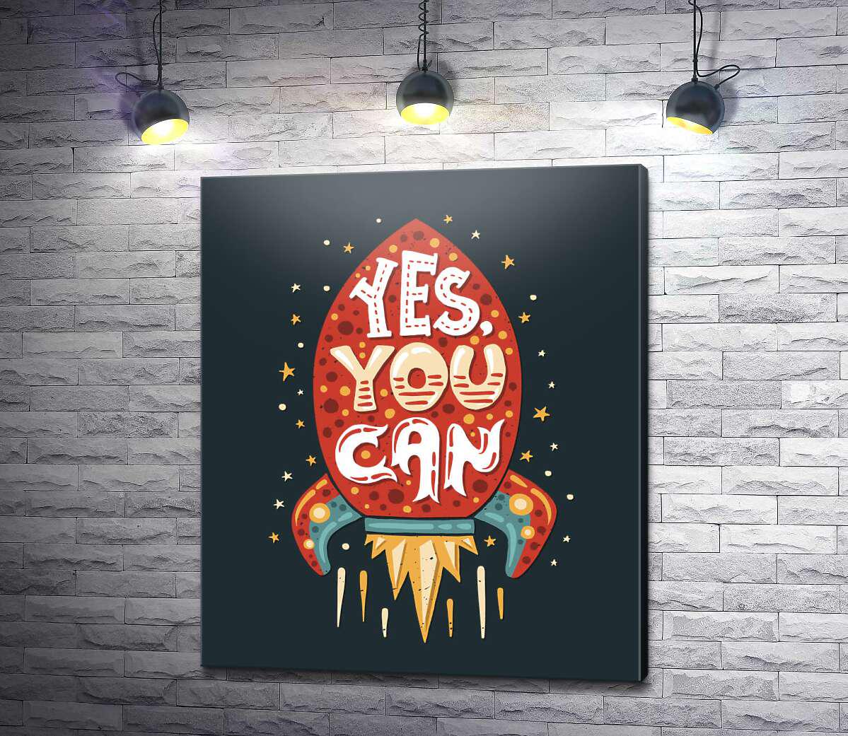 Картина ArtPoster Ракета мотивации "Yes, you can" 84x100 см Модуль №1 (004141)