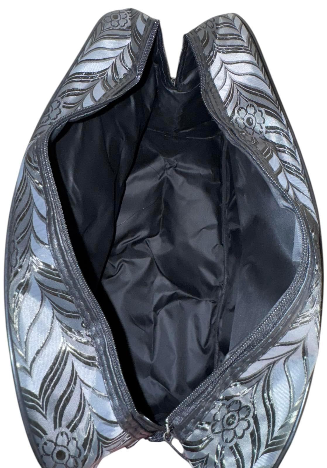 Сумка дорожная большая с длинным ремнем через плечо и боковыми карманами Серый (241199GG) - фото 5