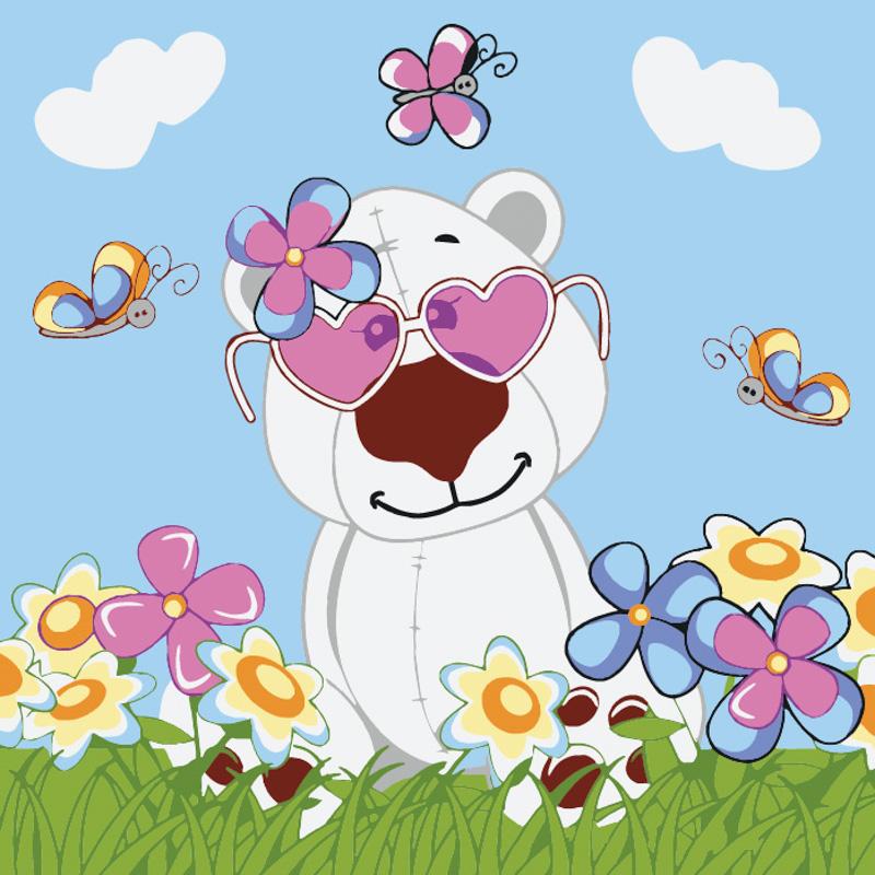 Картина по номерам Strateg Розовые очки 20х20 см (HH5128)