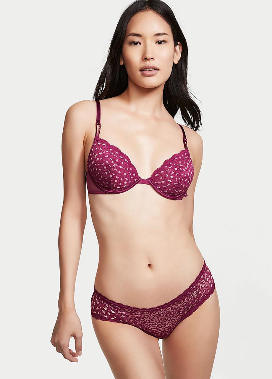 Бюстгальтер Victoria's Secret Sexy Tee Unlined Demi Leopard Bra 70D Бордовий (2125192767) - фото 3