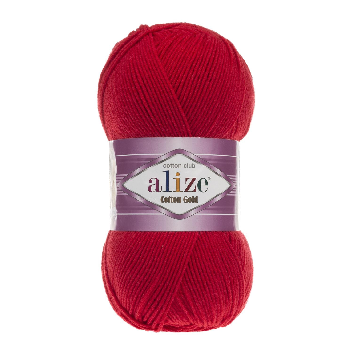 Пряжа Alize Cotton Gold 56 Красный (6446)