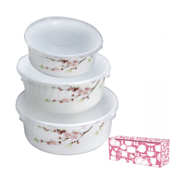 Набор салатников с крышкой SNT Японская вишня (MSN-30053-61122)