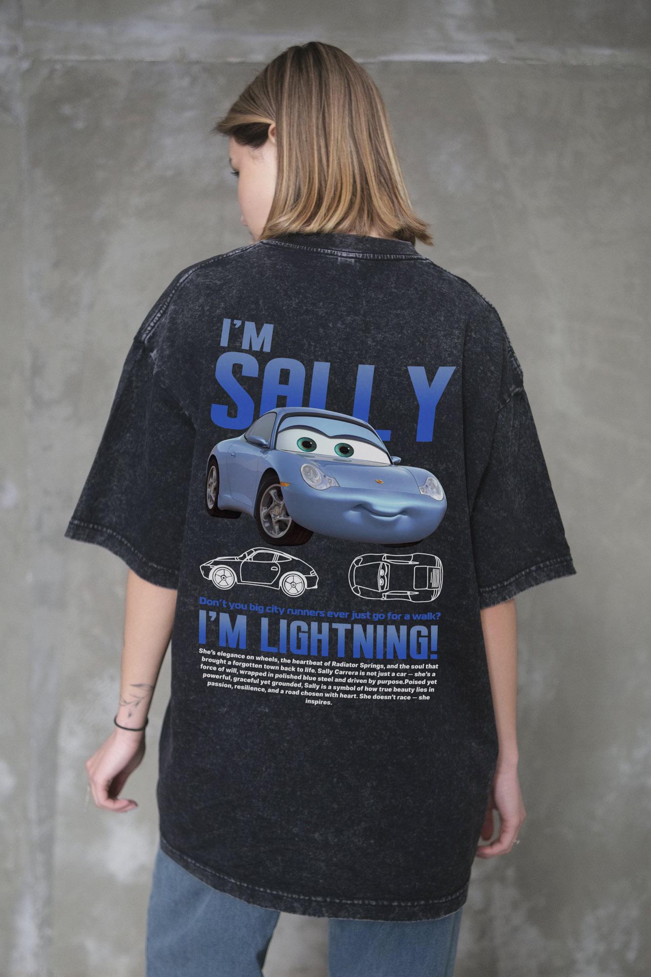 Футболка виварена Without Washed Оверсайз з принтом Sally S/M Black (S/M 8056156 8056157) - фото 5