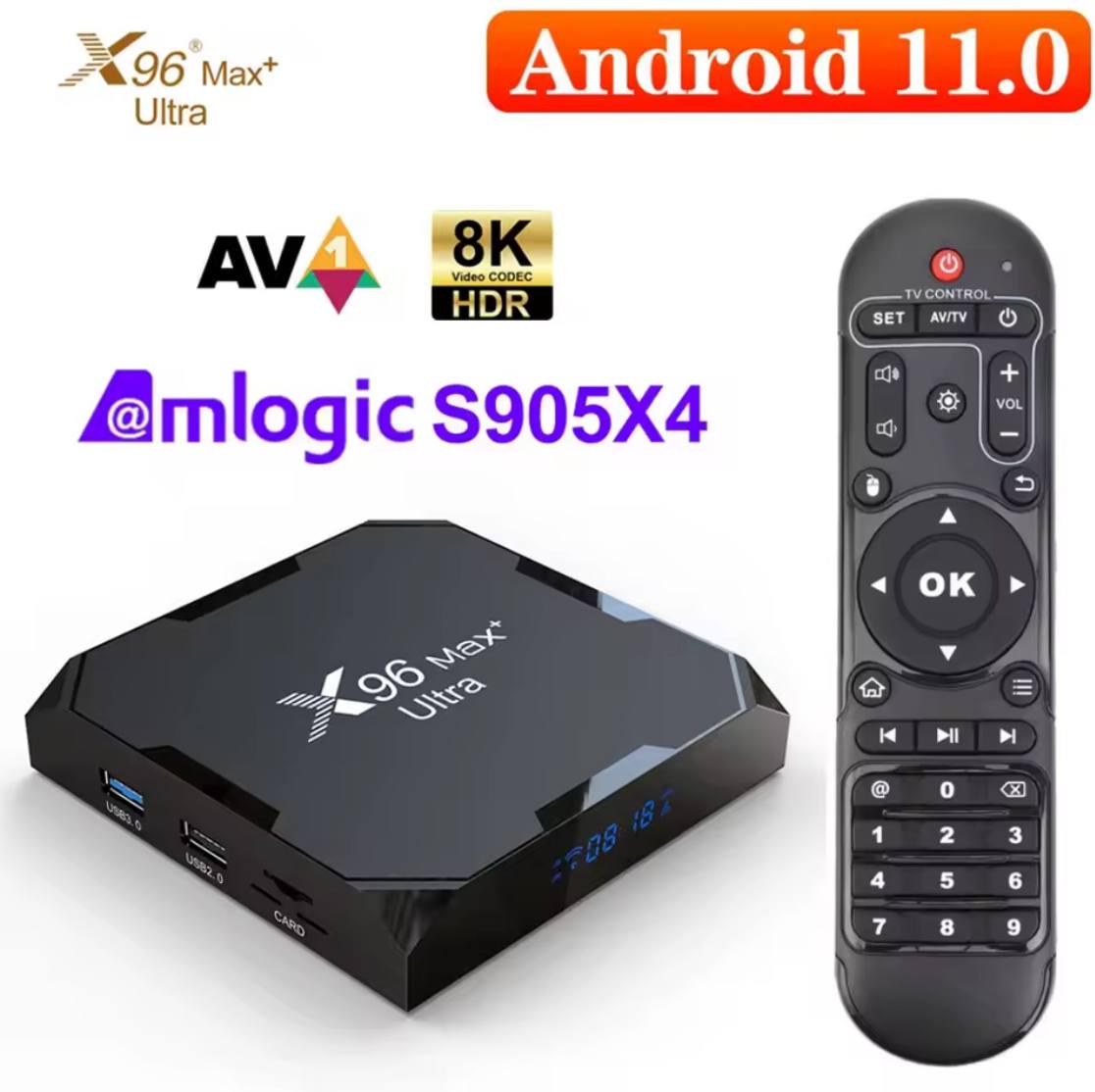 Смарт-приставка X96 Max Plus Ultra S905X4 4/32 Гб Smart TV Box Android 11 с прошивкой (X96Ul) - фото 4 Смарт-приставка X96 Max Plus Ultra S905X4 4/32 Гб Smart TV Box Android 11 с прошивкой (X96Ul) - фото 4