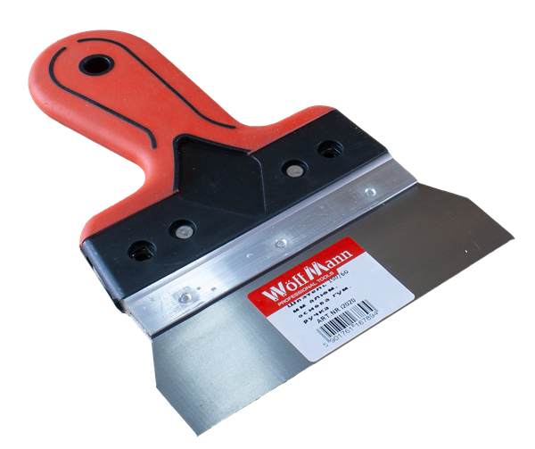 Шпатель Woffmann 150х60 мм с алюминиевым основанием и резиновой ручкой