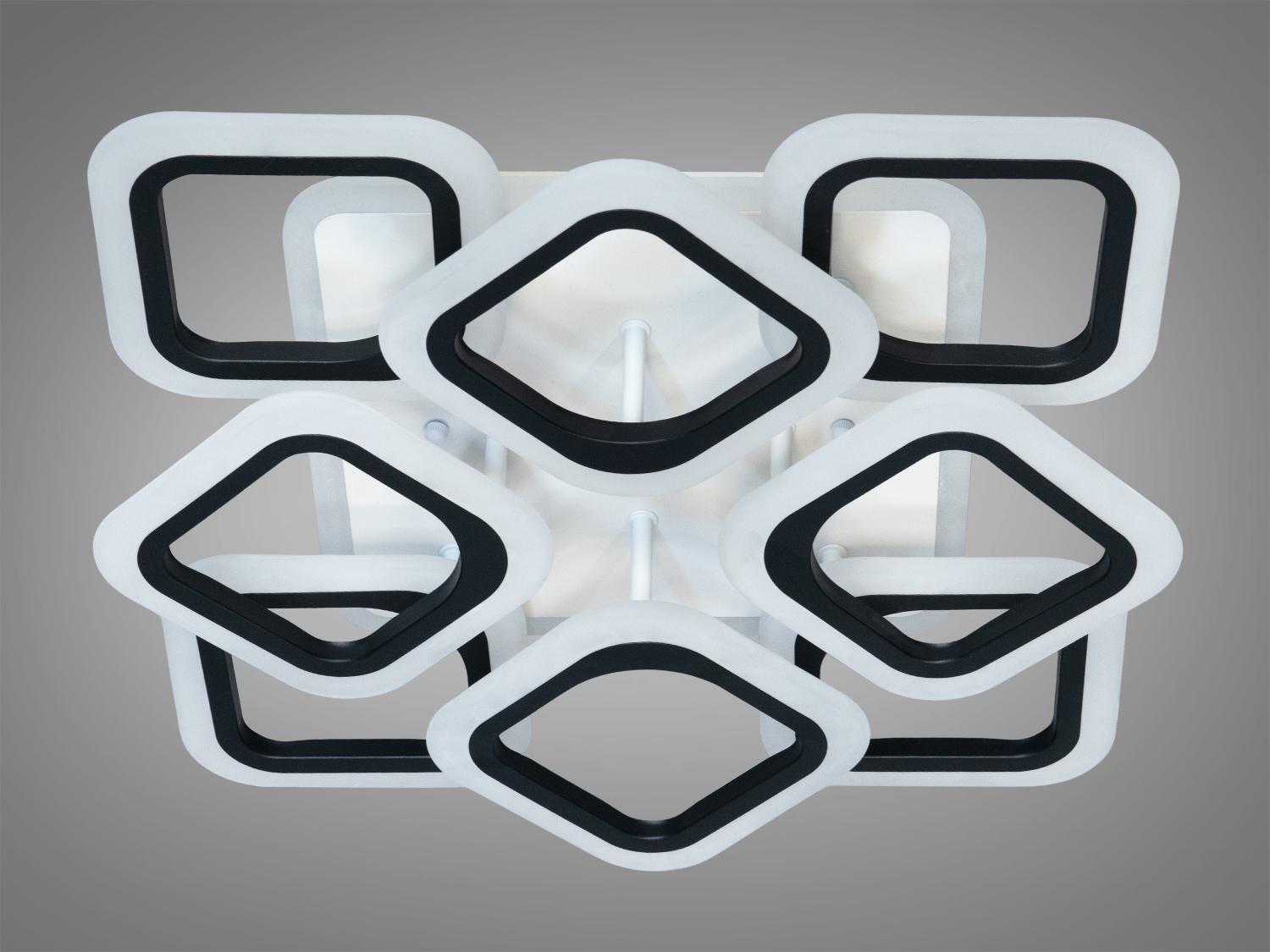 Люстра светодиодная с пультом и подсветкой для кухни AS8060-4+4BK-LS 110W на 16 м2 Черный (1488828982) - фото 3 Люстра светодиодная с пультом и подсветкой для кухни AS8060-4+4BK-LS 110W на 16 м2 Черный (1488828982) - фото 3