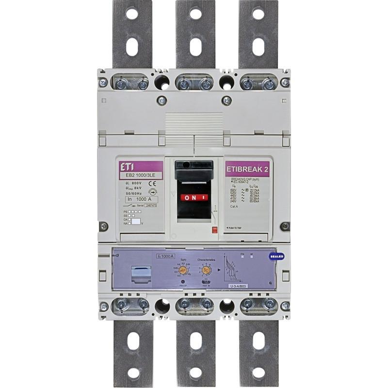 Автоматический выключатель силовой ETI 1000A 50kA 3 полюса EB2 1000/3LE 1000A 3p 004672210 (57003)
