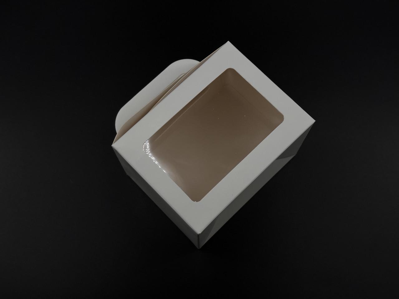 Коробка для подарков сборная с прозрачным окном картонная 10х7х7 см Белый (OA-100) - фото 2