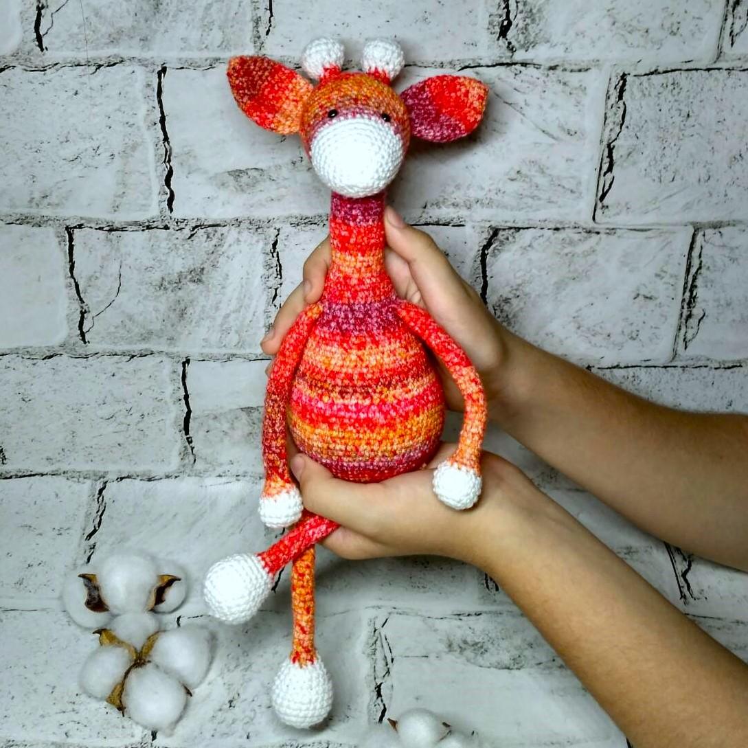 Мягкая игрушка вязаная ручной работы Жираф Полосатик амигуруми (202-20) - фото 4 Мягкая игрушка вязаная ручной работы Жираф Полосатик амигуруми (202-20) - фото 4