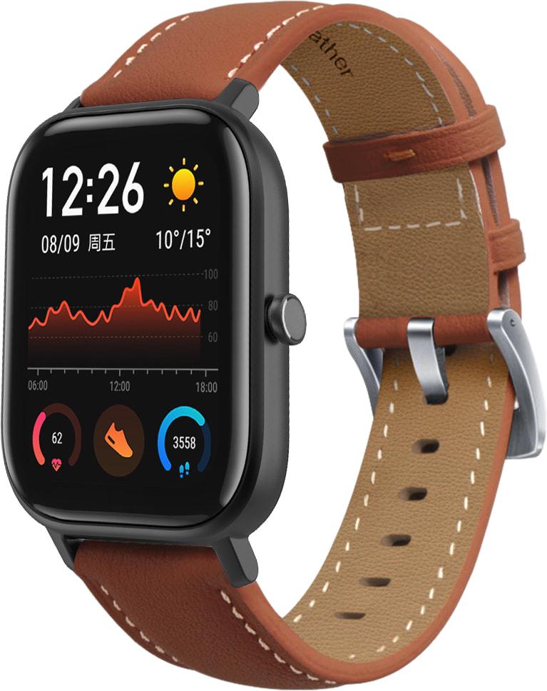 Ремешок кожаный Folsa для Amazfit GTS Brown (31528-30) - фото 1 Ремешок кожаный Folsa для Amazfit GTS Brown (31528-30) - фото 1