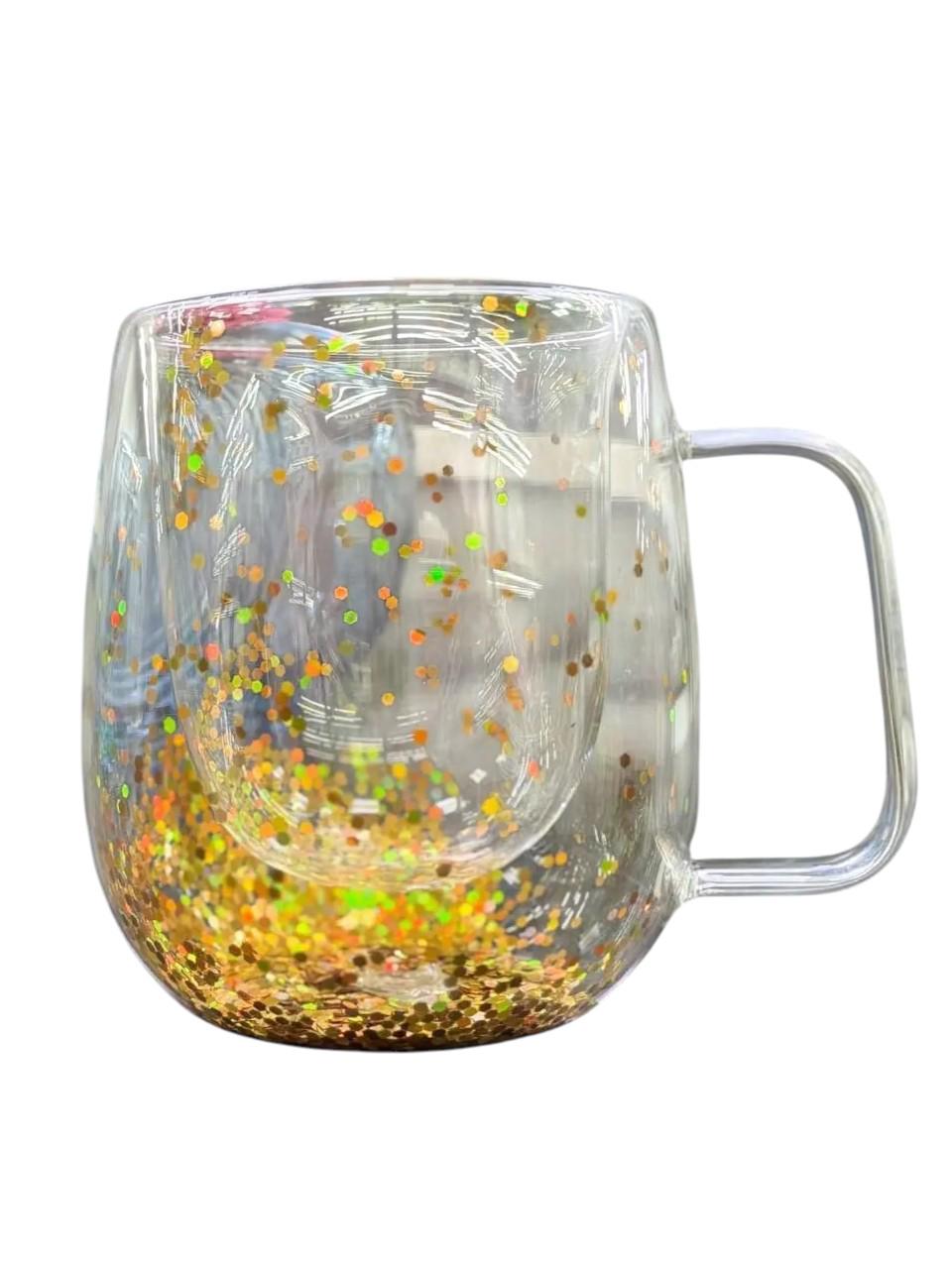Кружка с двойным стеклом Волшебная композиция 330 мл Золотистый (OS-102-1254)