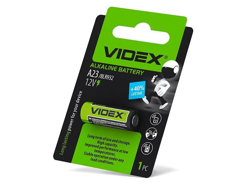 Батарейка лужна Videx А23/Е23А Blister Card 1 шт. (8422)