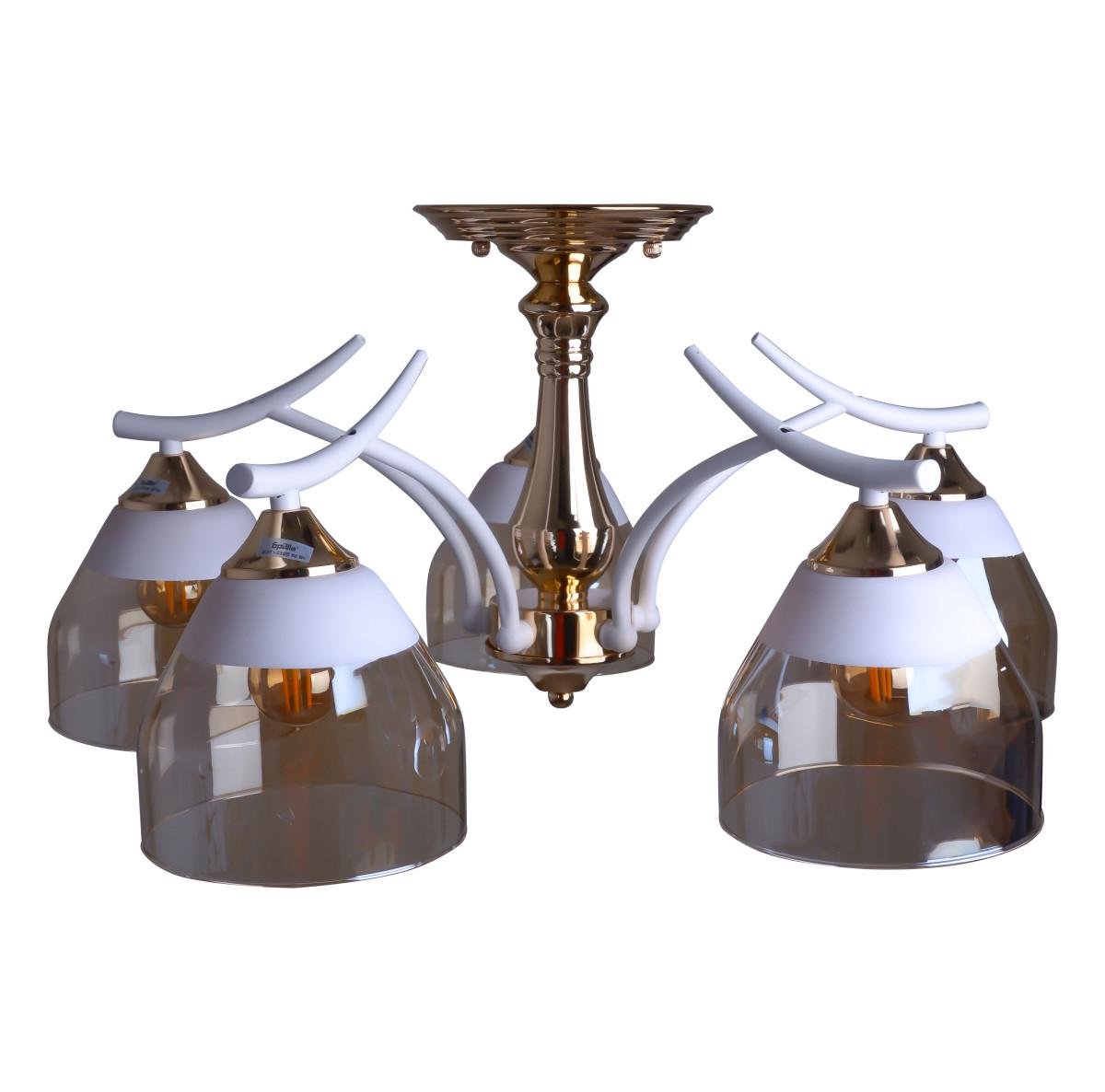 Люстра LK-731S/5 E27 WH+FG