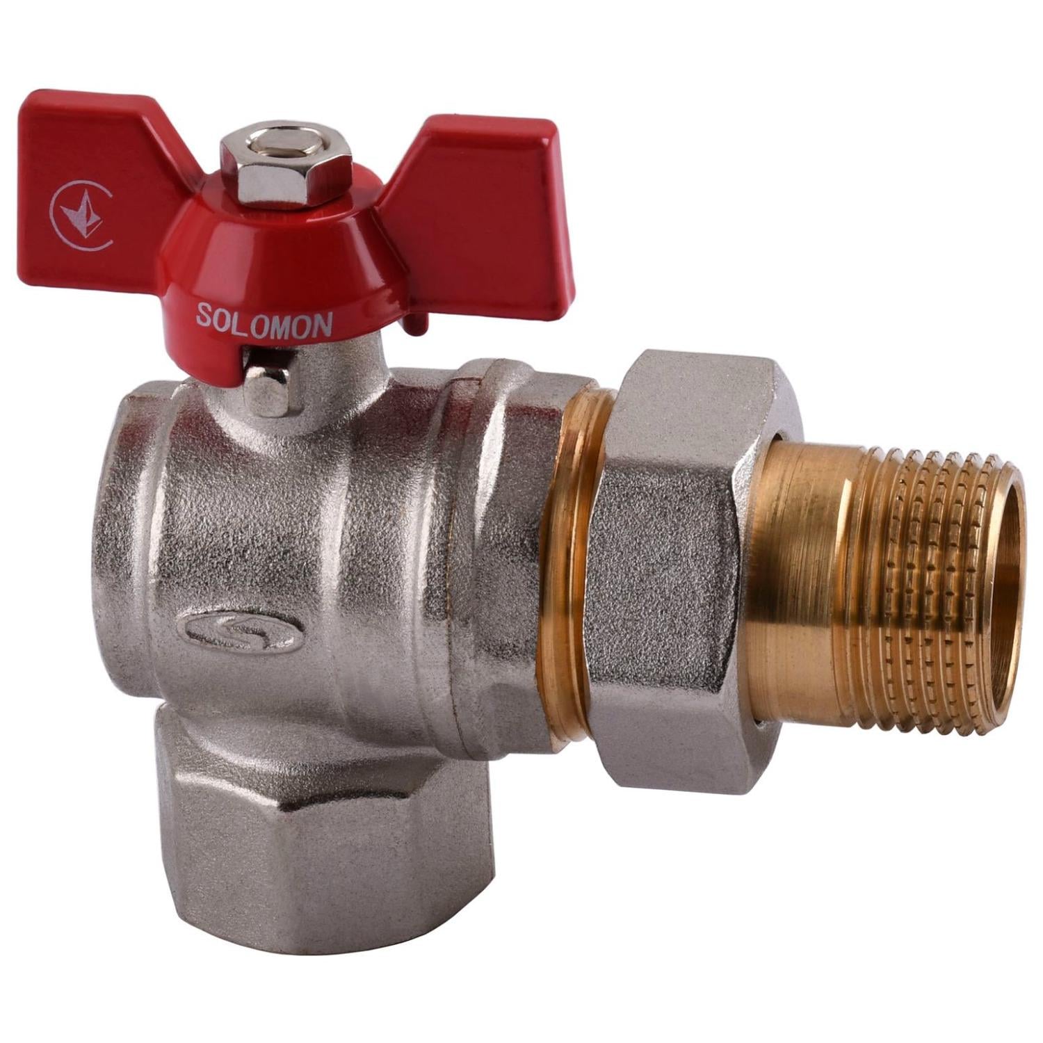 Кран шаровой Solomon B1043 000001899 1" ВЗ с американкой бабочка (104466)