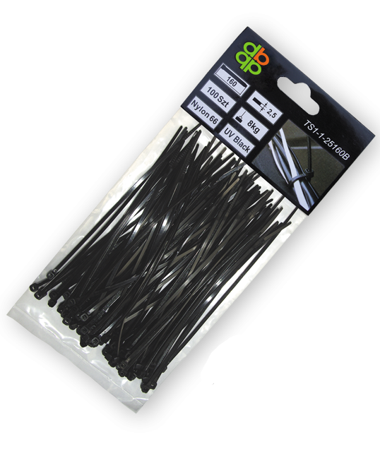 Стяжки кабельные пластиковые Bradas 4,8x250 мм 100 шт. UV Black