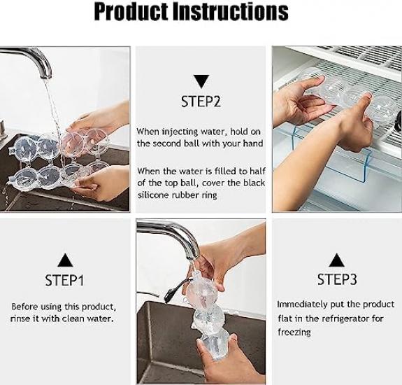 Форма для льда пластиковая Сфера шар 5,5 см 4 шт. White (128255) - фото 8 Форма для льда пластиковая Сфера шар 5,5 см 4 шт. White (128255) - фото 8