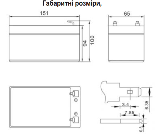 Акумулятор свинцово-кислотний AGM Ventura HRL 1234W 12 V 9 Ah Сірий (12927520) - фото 2