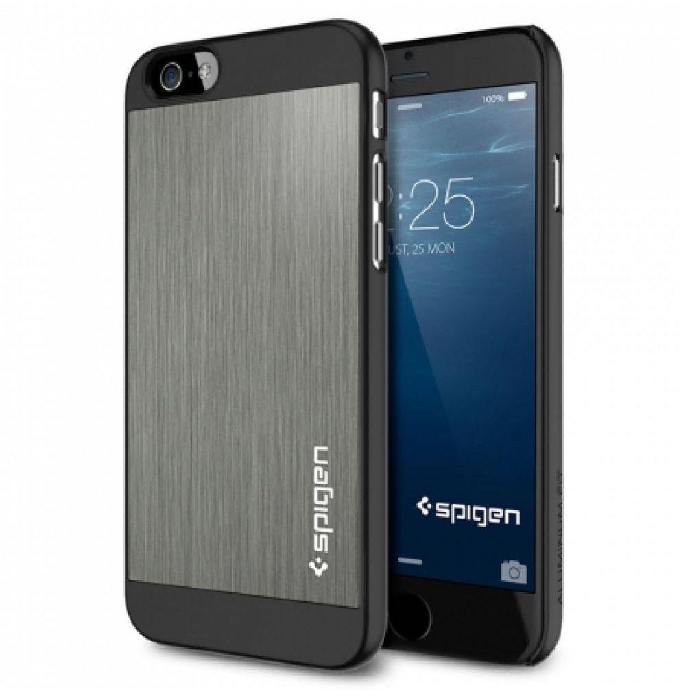 Чехол-накладка Spigen SGP Case Aluminum Fit Series Space for iPhone 6/6S, Gray (SGP10948)