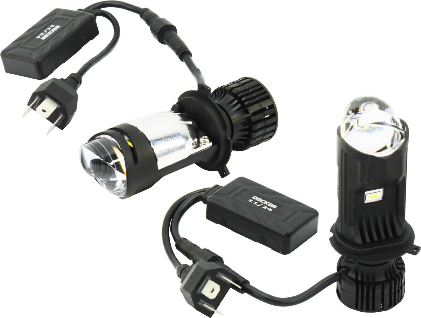 Лампочка Decker LED H4 GL-01 PRO 6000K с линзами GL-01 PRO