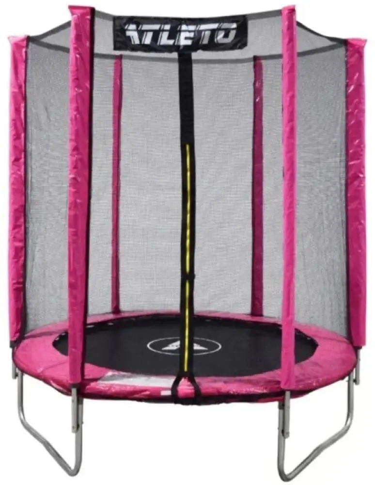 Батут дитячий з сіткою та м'ячик Atleto 183 см Рожевий (42400453)