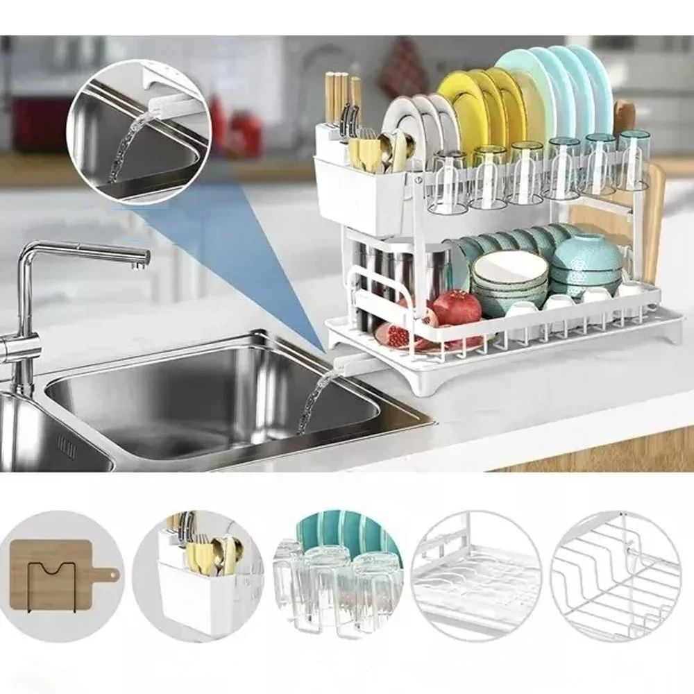 Сушарка для посуду 42x25x39 см Білий (А19) - фото 6 Сушарка для посуду 42x25x39 см Білий (А19) - фото 6