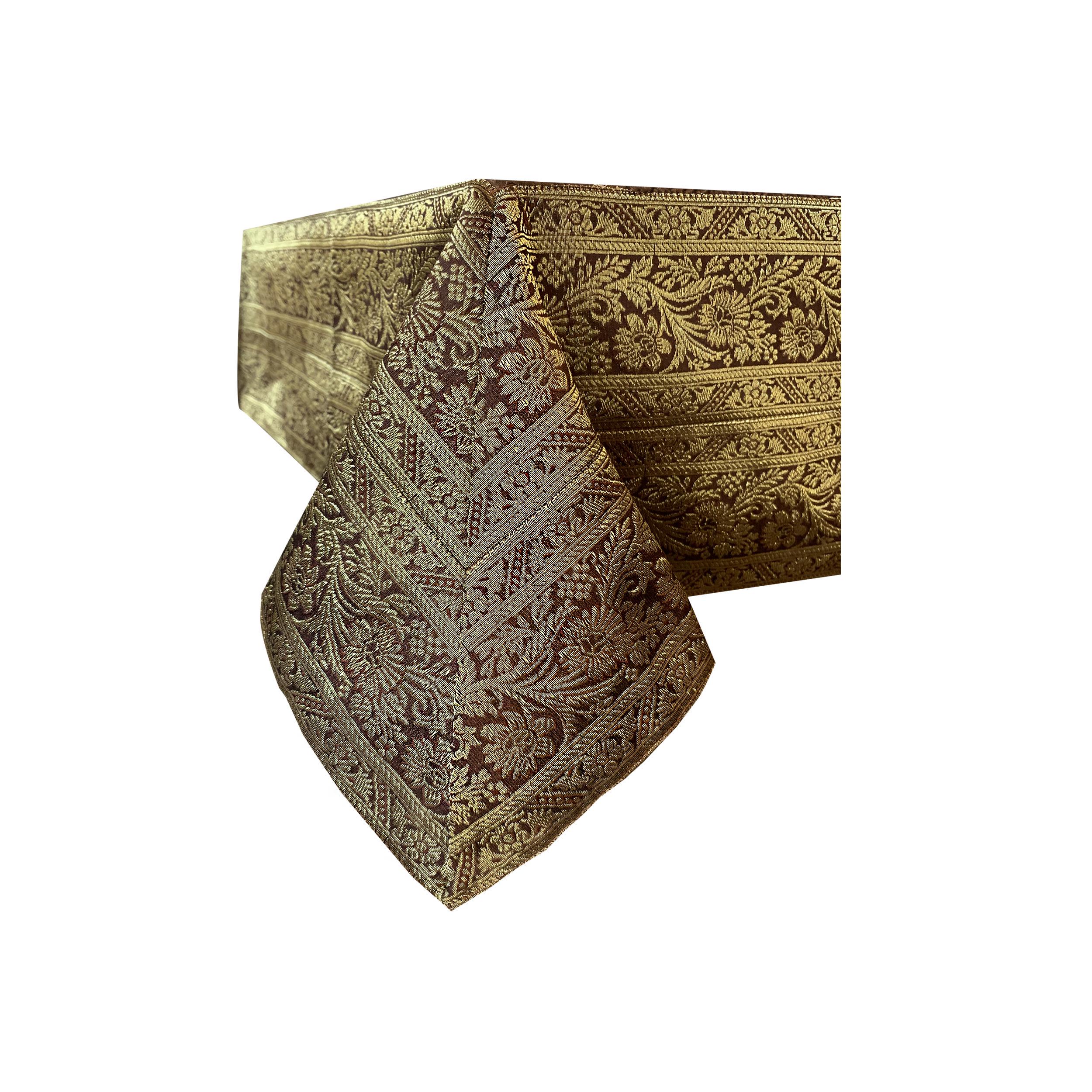 Скатертина декоративна Silk Route 150x150 см Коричневий (SK-846)