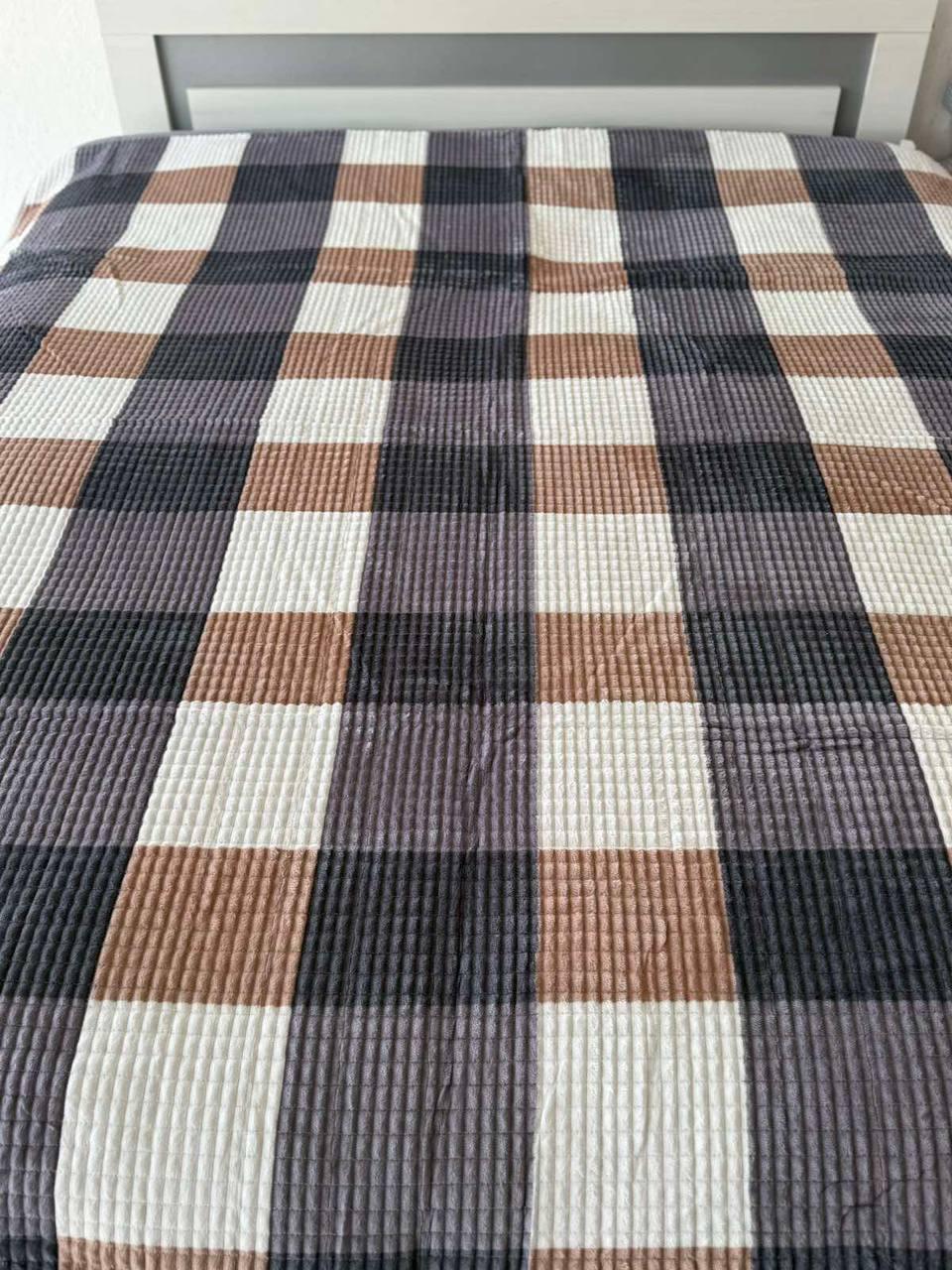 Покривало велюрове 200х230 см Сіро-бежевий (Д-al-klit-005) - фото 2 Покривало велюрове 200х230 см Сіро-бежевий (Д-al-klit-005) - фото 2